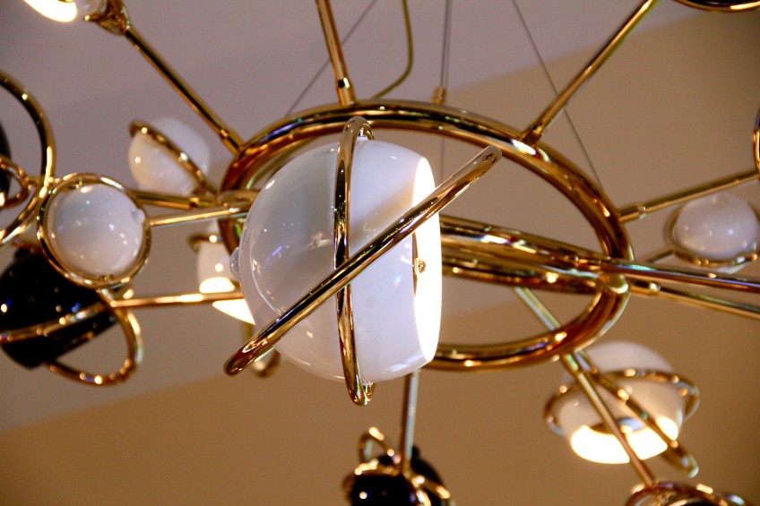 A Mid-Century Suspension Lamp with a Cosmo Lighting Design