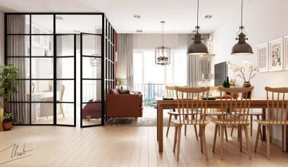 A Scandinavian Interior Design with Mid-Century Modern Lighting