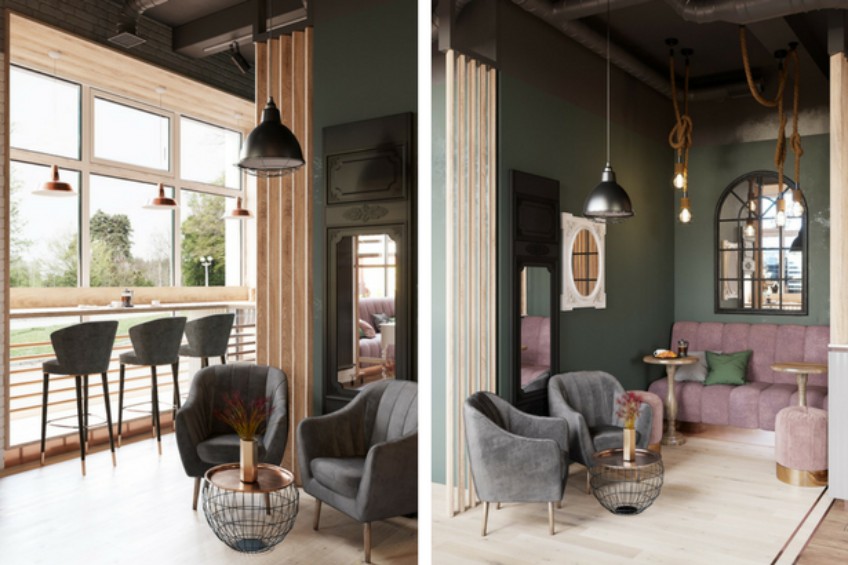 Located in St. Petersburg, this beauty salon interior with 94.4 m² is a must. Looking like a homage to the mid-century era, this industrial interior design is one of a kind. With such an amazing grace, this interior industrial style is the one you’ve been waiting to take a peek at.